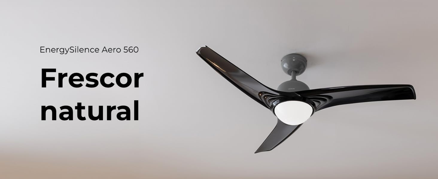 ventilador de techo con luz led ventiladores lampara aspas silencioso dormitorio Cecotec ceiling fan