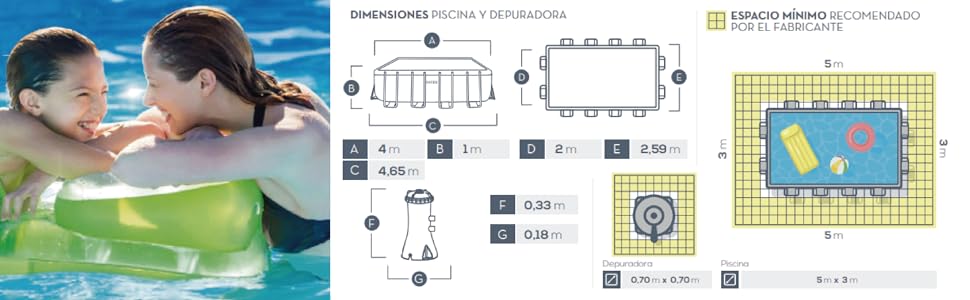 piscina desmontable, piscina intex, piscina cuadrada, piscina sobresuelo, piscina
