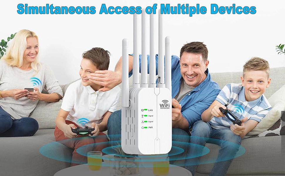 Varios dispositivos de red pueden acceder simultáneamente al repetidor wifi