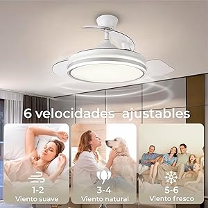 Ventilador de techo con luz LED