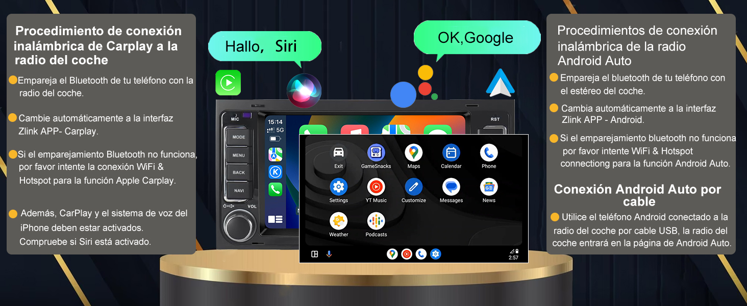 Wired & Wireless Carplay / Android Auto
