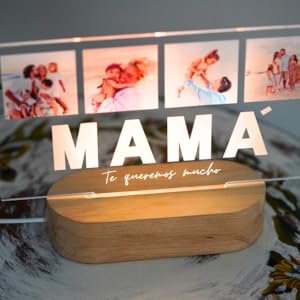 lámpara 4 fotos mamá
