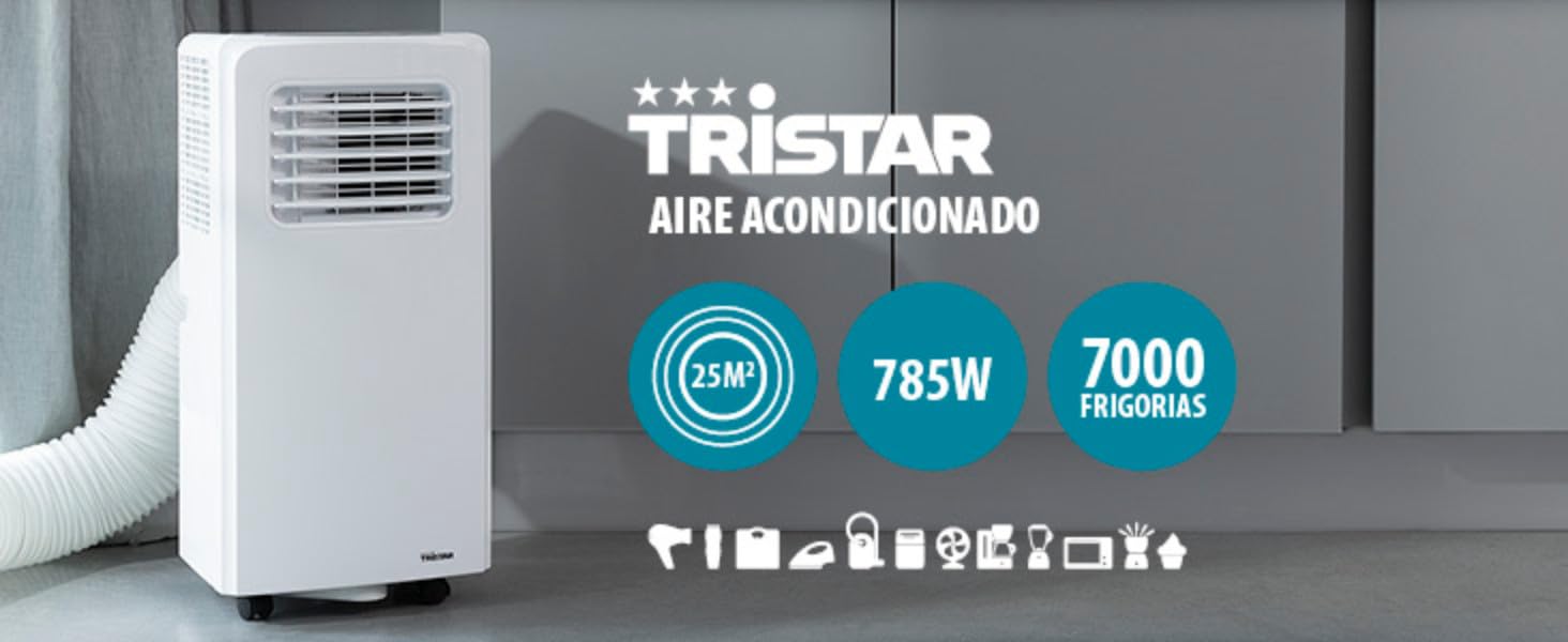Tristar AC-5477 – Aire acondicionado portátil, capacidad de enfriamiento 1750 frigorías