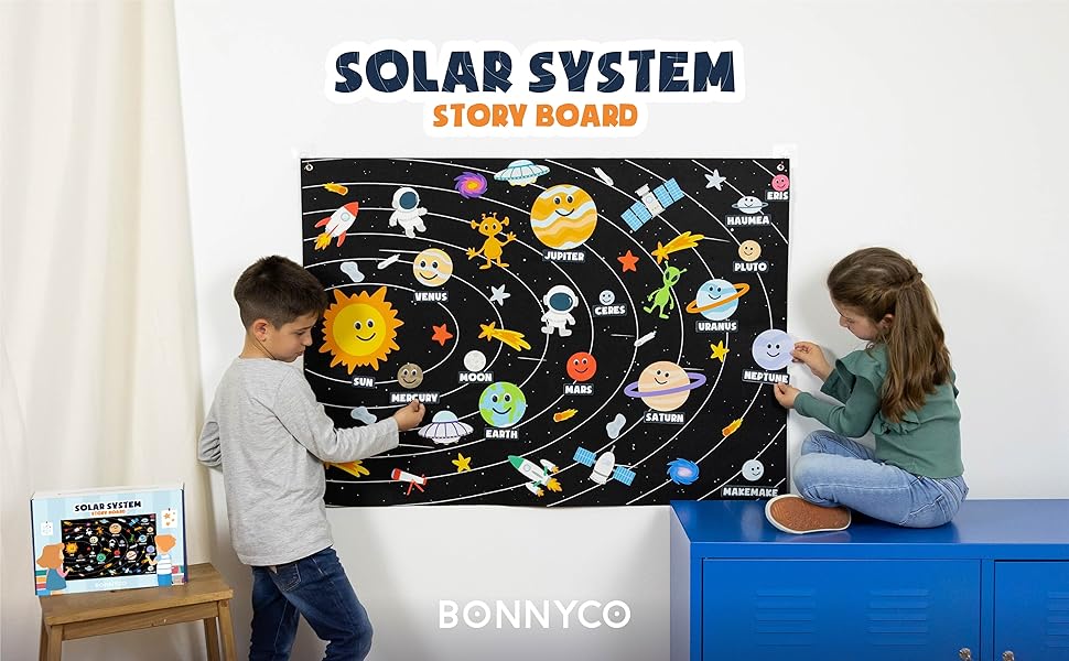 Sistema Solar para niños y niñas con 61 piezas de fieltro