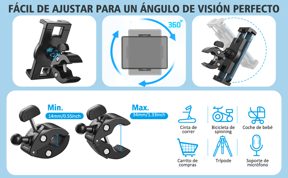 FÁCIL DE AJUSTAR PARA UN ÁNGULO DE VISIÓN PERFECTO