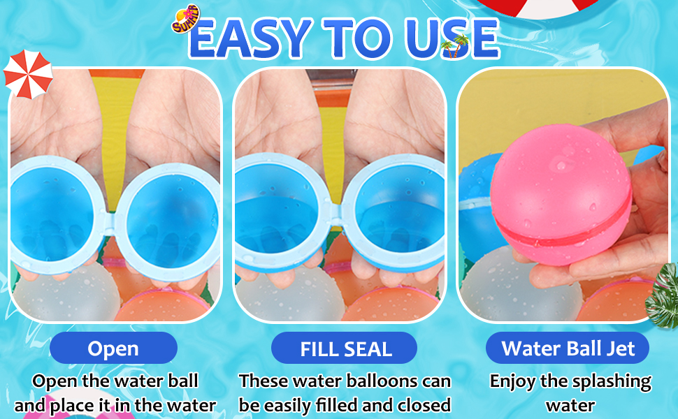 Simplemente coloque la bola de agua en el agua y se llenará y cerrará automáticamente.