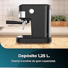 Cafetera espresso con 20 bares con vaporizador.