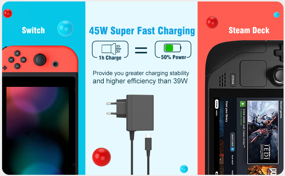 cargador switch 45W
