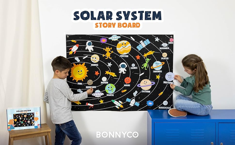 Sistema Solar para niños y niñas con 61 piezas de fieltro