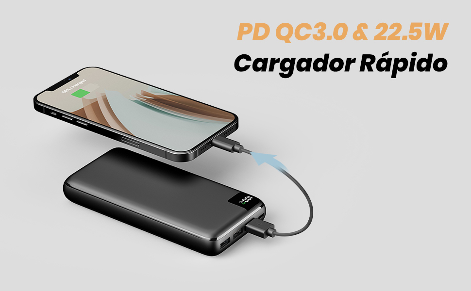 PD QC3.0 & 22.5W Cargador rápido