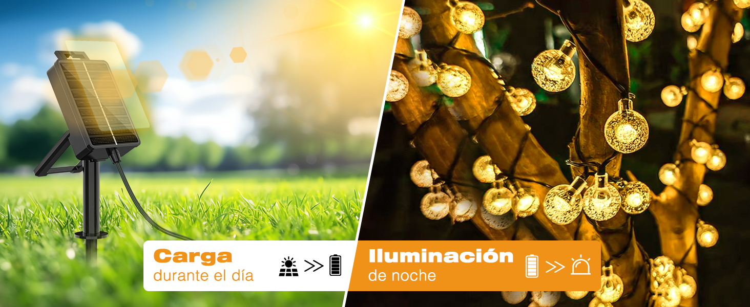 guirnaldas luces exterior solar