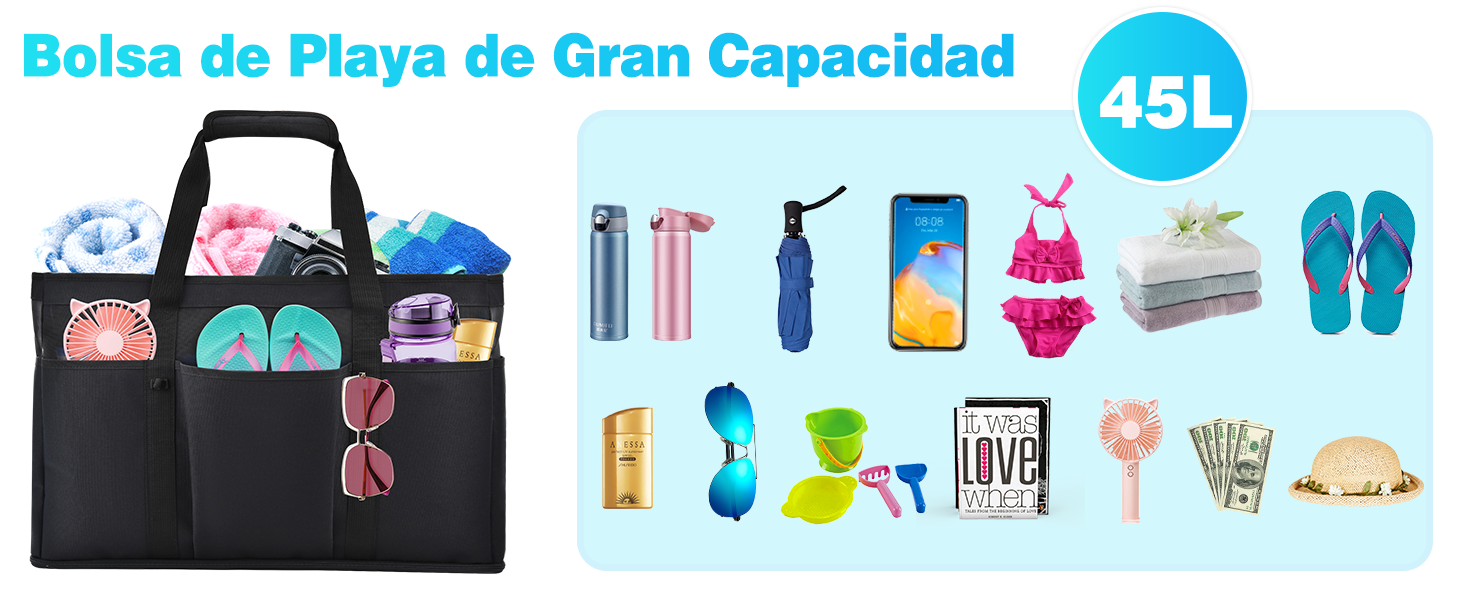 bolsa playa grande xxl familiar