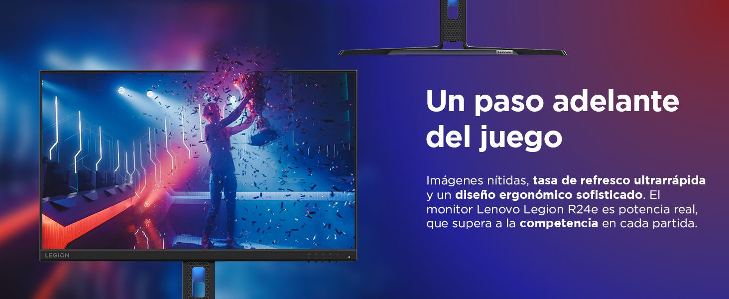 Lenovo Legion R24e Imagen frontal monitor con imagen trofeo