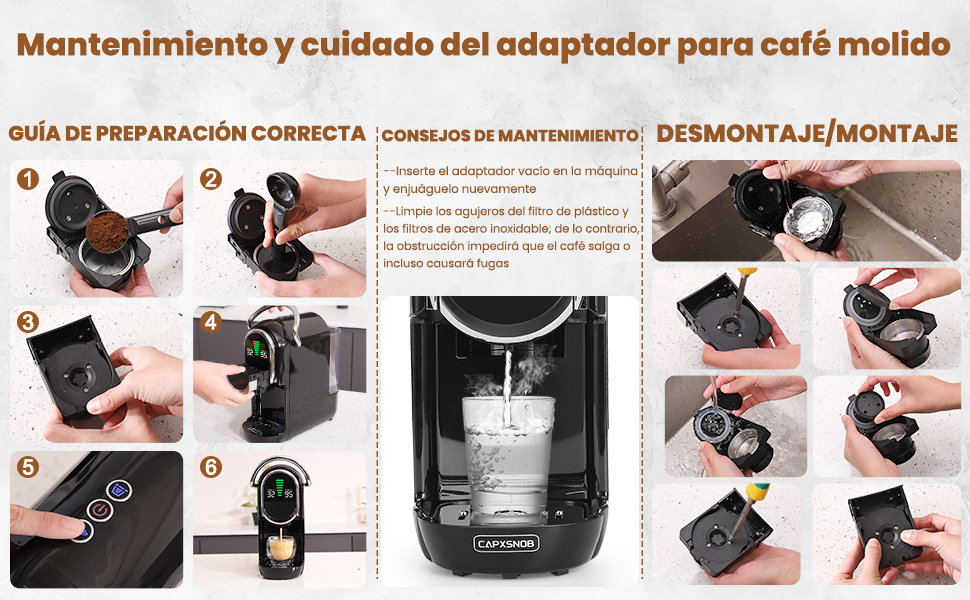 Magician1 Mini Mantenimiento y cuidado del adaptador para café