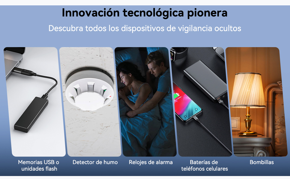 Detector Antiespía Detectores de Cámara Oculta y Dispositivo Oculto con Escáner RF