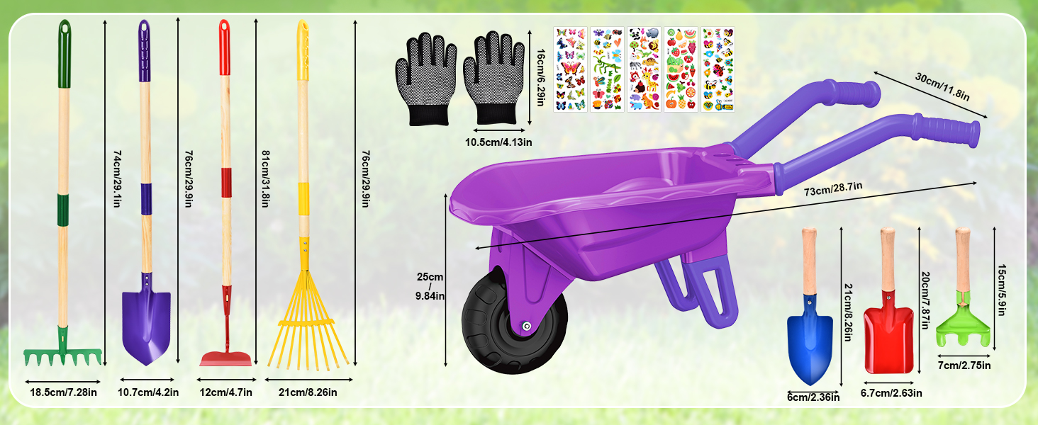 Set de Jardinería con Carretilla