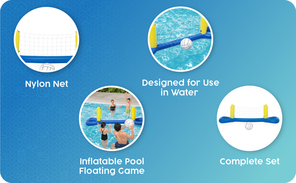 Red de voleibol de piscina, voleibol de agua, red de netball para piscina, juegos de piscina para niños, red inflable de la piscina