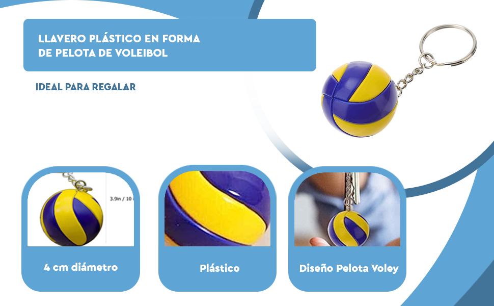 Llavero plástico en forma de pelota de voleibol