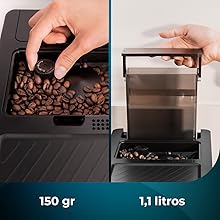cafetera superautomática automática compacta café crema 19 bares espressos americanos grano vapor