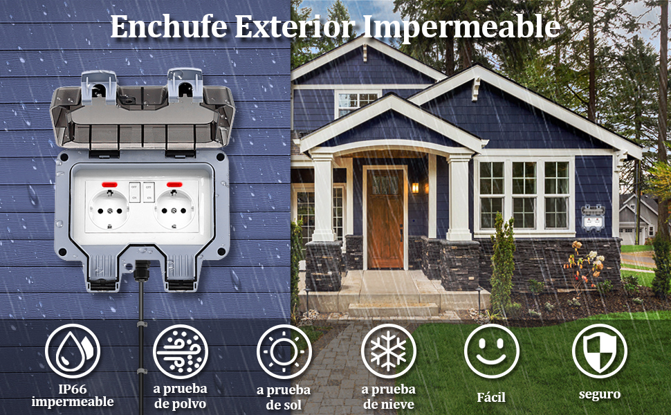 enchufe estanco exterior IP66