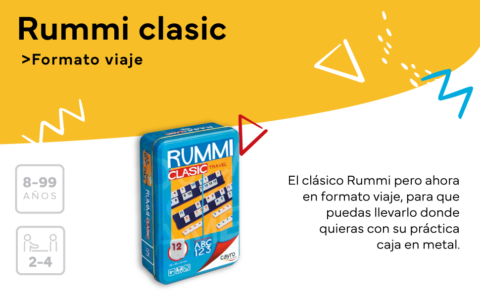 Cayro - Rummi de Viaje - Juego Tradicional - Juego de Mesa - Desarrollo de Habilidades cognitivas