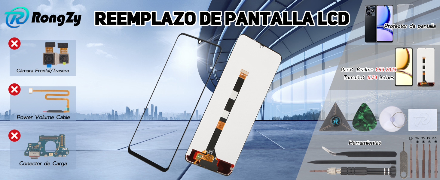 Reemplazo de Pantalla Táctil LCD Para Realme C53