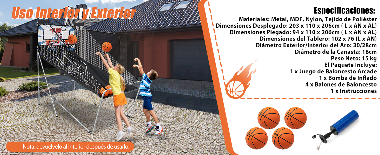 Máquina de Tiro Portátil, Baloncesto Arcade