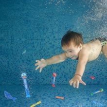 Juguetes de piscina sumergible bajo el agua juguetes para la piscina anillos de buceo para niños niños niñas