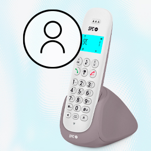 spc art teléfono inalámbrico manos libres identificador de llamadas dect