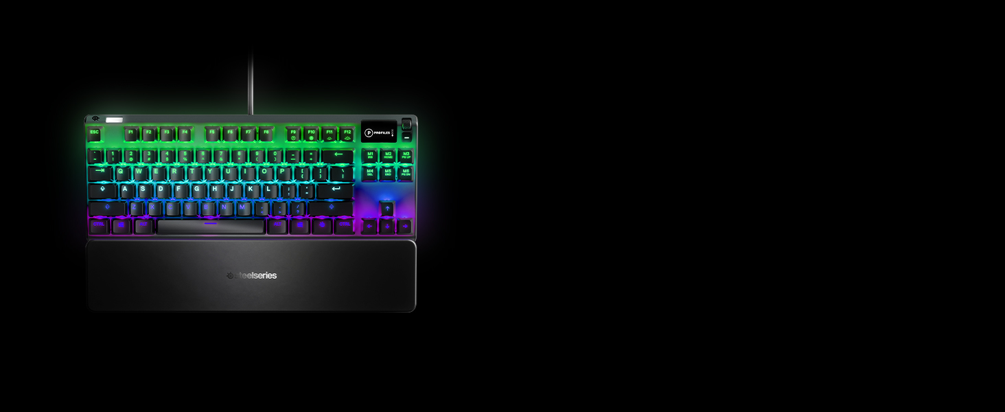 SteelSeries Apex 7 - Teclado mecánico para Gaming, Smart Display OLED, Passthrough USB