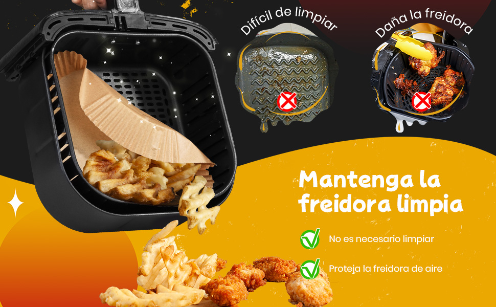 papel air fryer cuadrado