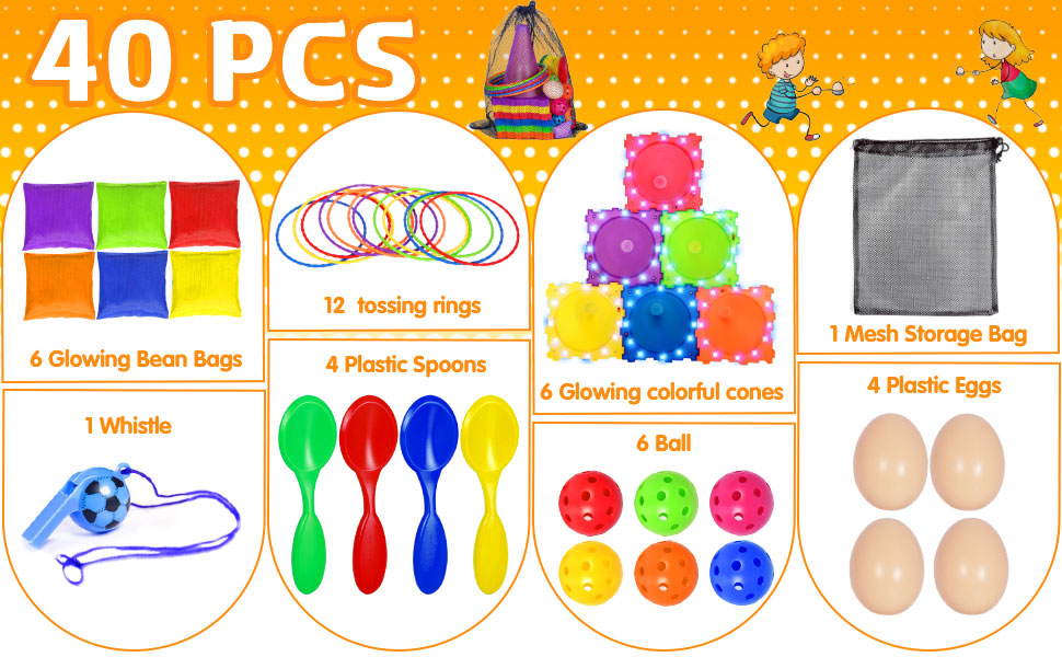 40 Piezas Juegos Exterior Niños, Juegos De Lanzamiento para Fiestas,