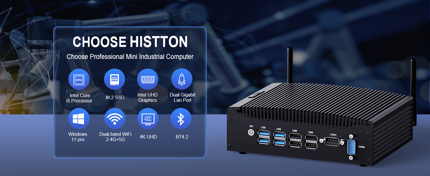 HISTTON Fanless Industrial Mini PC