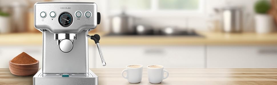 Cafetera barista con 20 bares, manometro y thermoblock.