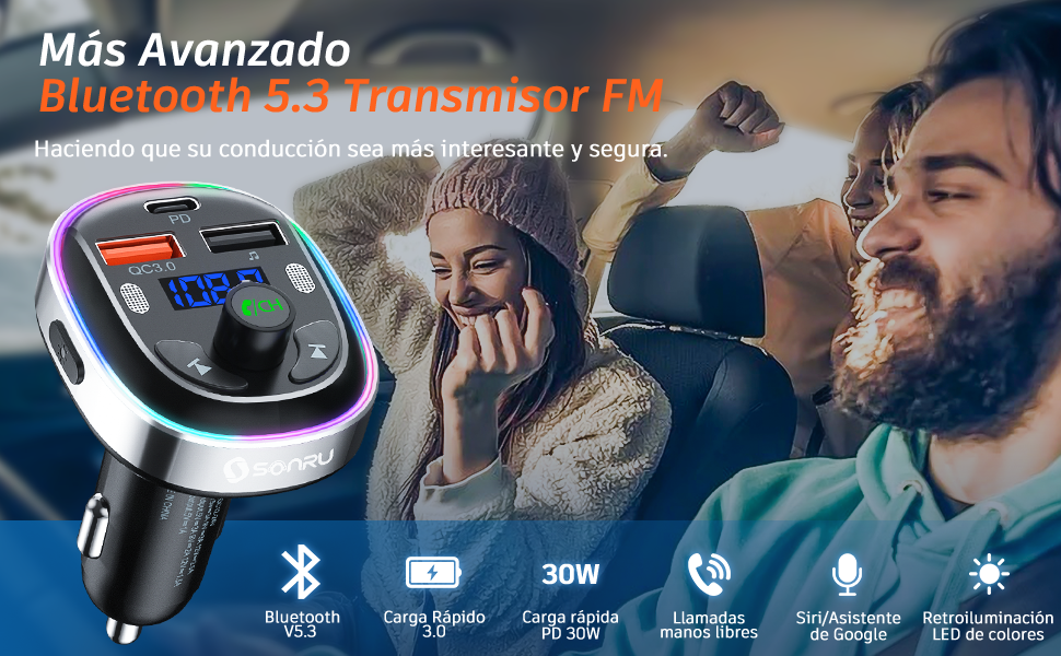 Transmisor FM Bluetooth