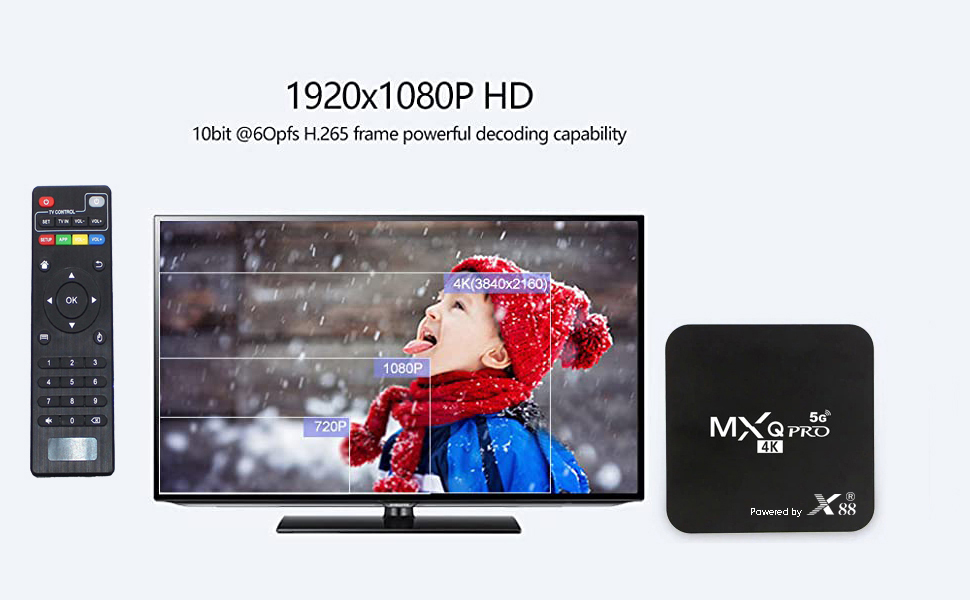 TV Box con Android 12.1 Versión actualizada TV BOX 4K 1920x1080P HD