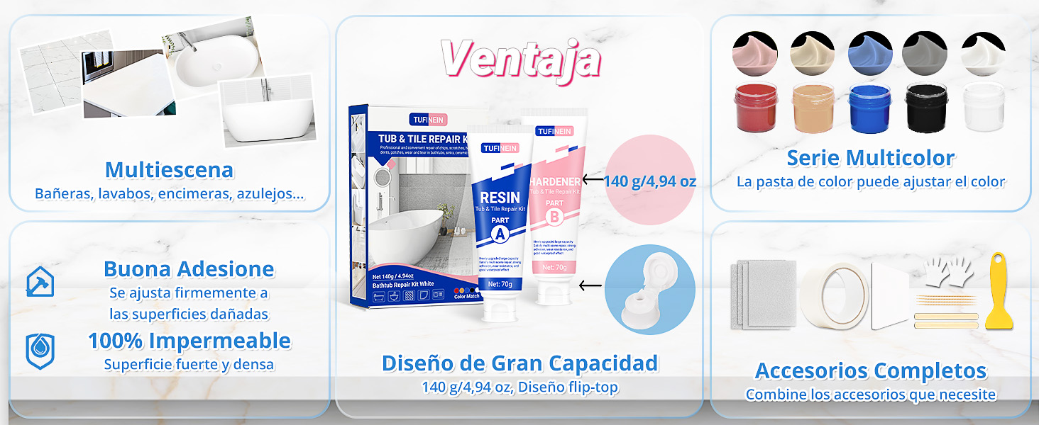 kit para arreglar bañera reparar grietas bañera kit reparación de oxido en bañera reparador bañera