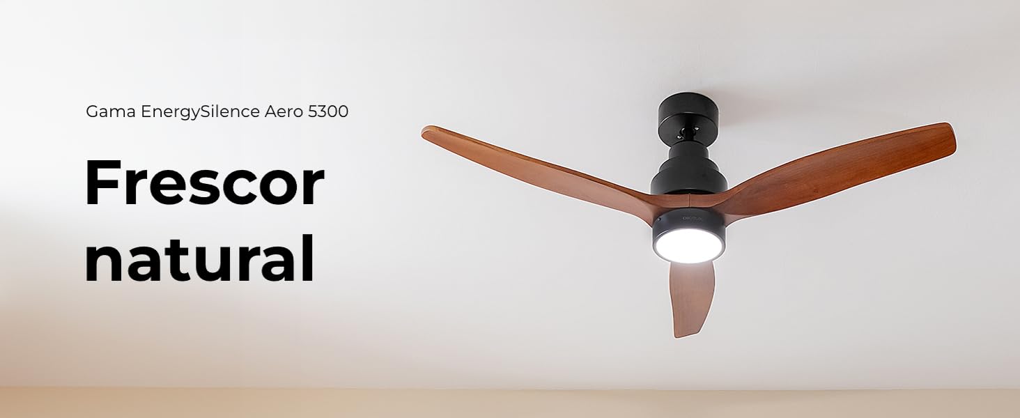 ventilador de techo con luz led ventiladores lampara aspas silencioso dormitorio Cecotec ceiling fan
