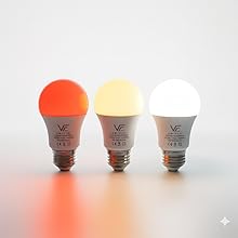 Secuencia de fotografía del producto que muestra tres recipientes o recipientes redondeados en colores naranja, crema y blanco sobre un fondo degradado.