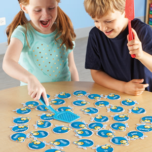 children playing with Sight Word Swat sight word game