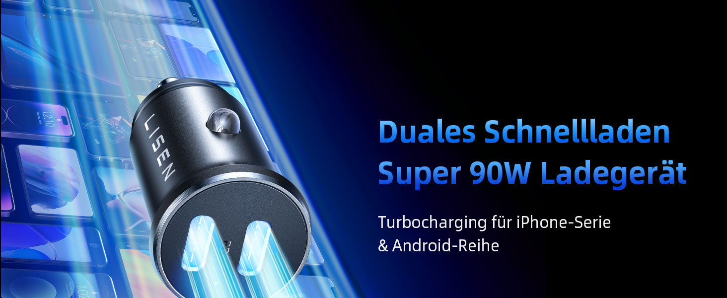 cargador coche usb c 90W