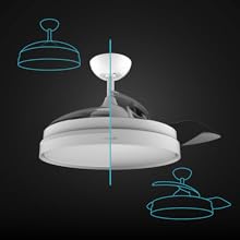 Ventilador de techo lámpara climatización frescor 3 aspas retráctiles con luz 42 pulgadas blanco