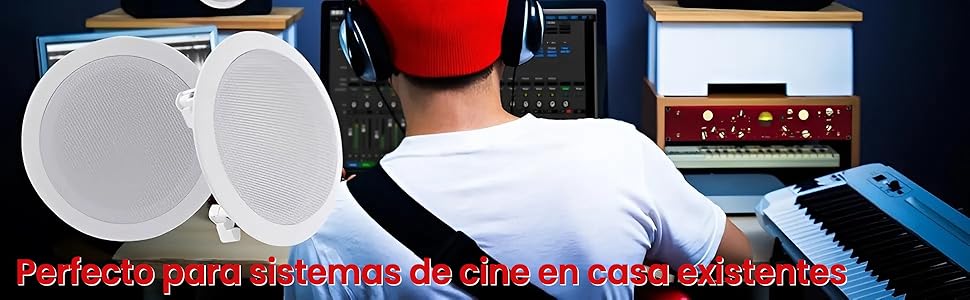 Altavoces Empotrado Techo Pared Sonido Estéreo Cine Sistema Sonido In-wall