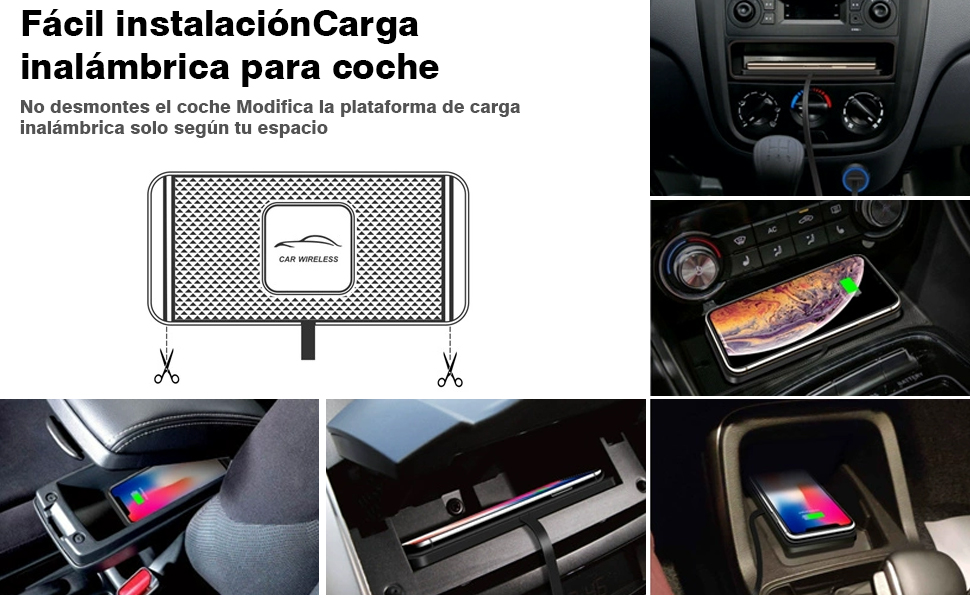Alfombrilla de Carga rápida inalámbrica QI para Coche