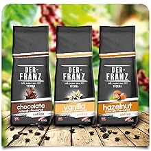 naturally flavoured coffee, whole beans, aroma, chocolate, vanilla, hazelnut, taste, sweet, austria