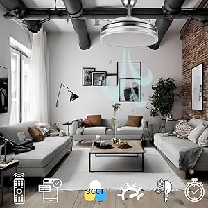 ventilador niquel app aspas retráctil trace