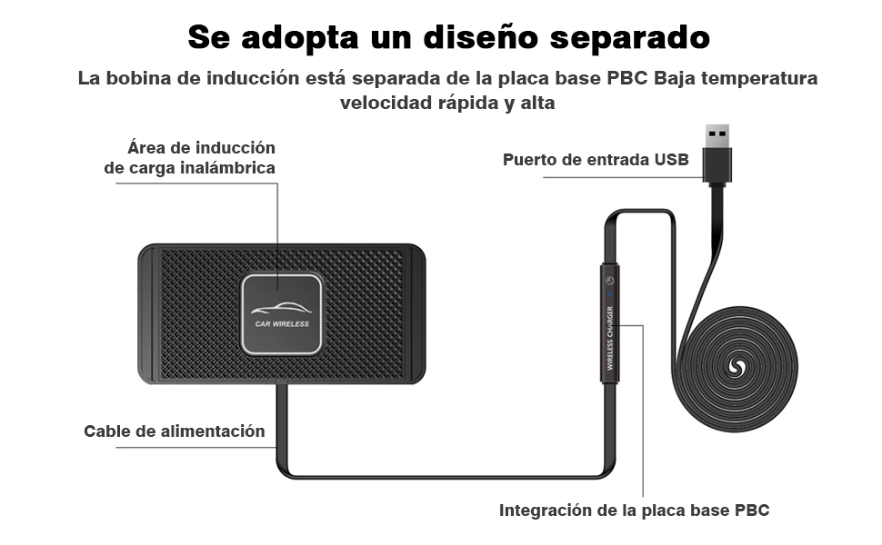 cargador inalambrico rapido base carga inalambrica