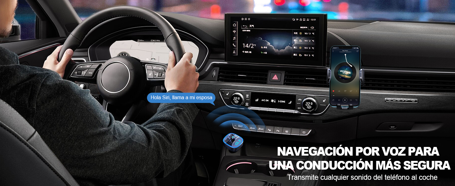Transmisor FM Bluetooth Coche 04