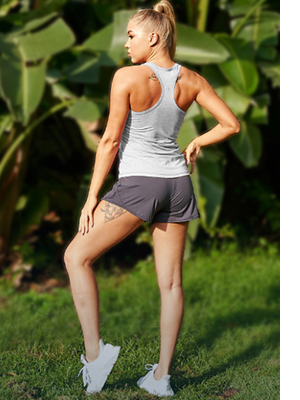 Camiseta para mujeres para hacer ejercicio de sin mangas, cuello redondo, racerback