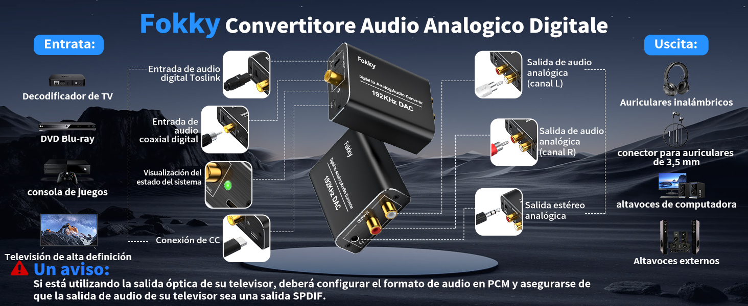 dac dac hifi adaptador audio optico a jack conversor de audio digital a analógico